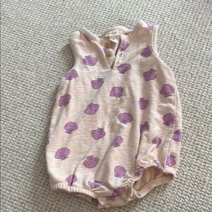 Baby Romper with Purple Shells